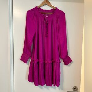 Anthropology magenta short dress, worn once, excellent condition, size M
